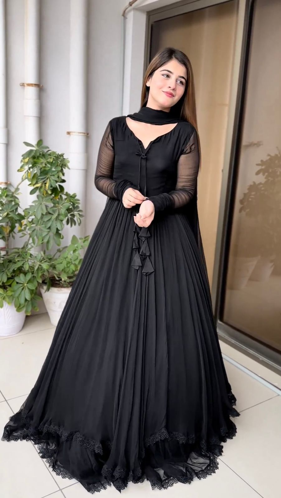 Shop Black Rayon Indian Gown with Print Work for Women Online : 275472 -